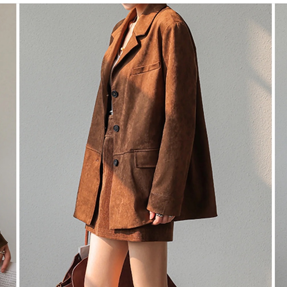 Brown Suede Blazer for Women - Picture 6 of 10